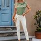 Bow Tie Cap Sleeve Blouse - MegaSuperStar