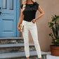 Bow Tie Cap Sleeve Blouse - MegaSuperStar