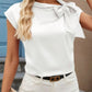 Bow Tie Cap Sleeve Blouse - MegaSuperStar