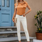 Bow Tie Cap Sleeve Blouse - MegaSuperStar