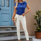 Bow Tie Cap Sleeve Blouse - MegaSuperStar