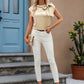 Bow Tie Cap Sleeve Blouse - MegaSuperStar