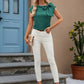 Bow Tie Cap Sleeve Blouse - MegaSuperStar