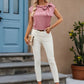 Bow Tie Cap Sleeve Blouse - MegaSuperStar