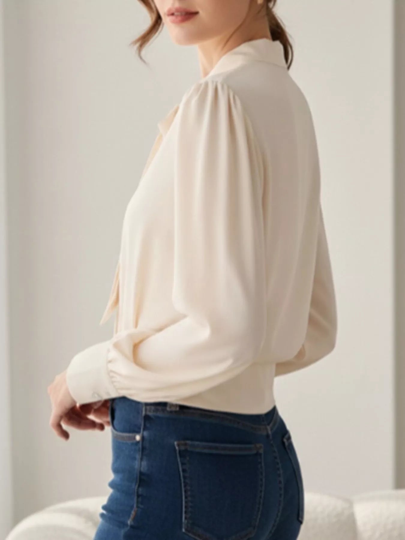 Bow Tie Long Sleeve Shirt - MegaSuperStar