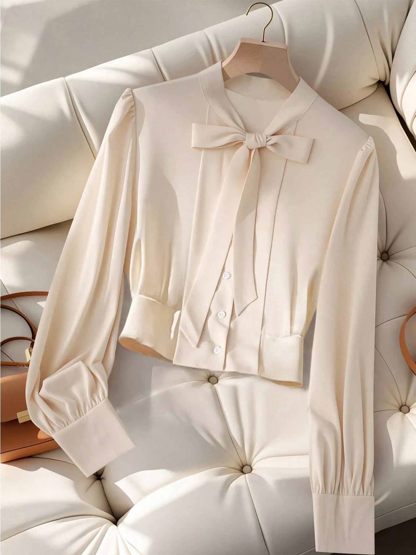 Bow Tie Long Sleeve Shirt - MegaSuperStar