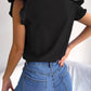 Bow Tie Ruffle Sleeve Blouse - MegaSuperStar