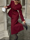 Button Up Peplum Blazer & Skirt Set thumbnail