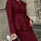 Button Up Peplum Blazer & Skirt Set - MegaSuperStar