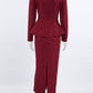 Button Up Peplum Blazer & Skirt Set - MegaSuperStar