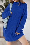 Cable-Knit Turtleneck Sweater Dress thumbnail