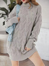Cable-Knit Turtleneck Sweater Dress thumbnail