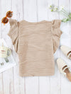 🌸 Casual Wavy Textured Ruffle Sleeve Top 🌸 thumbnail