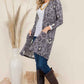 Celeste Full Size Leopard Print Cardigan - Open Front Contrast Design - MegaSuperStar