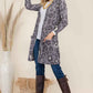 Celeste Full Size Leopard Print Cardigan - Open Front Contrast Design - MegaSuperStar