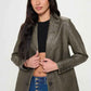 Coalition LA Single - Breasted Vegan Leather Blazer - MegaSuperStar
