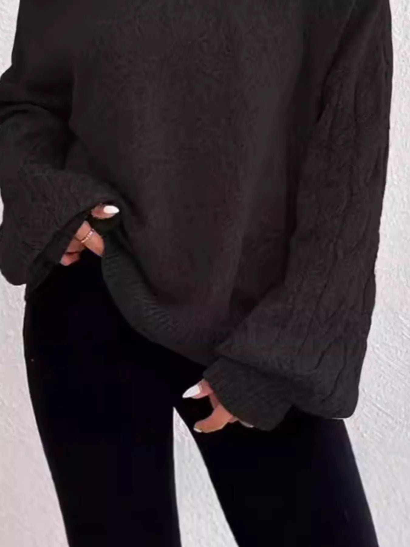 Cold Shoulder Turtleneck Sweater - MegaSuperStar