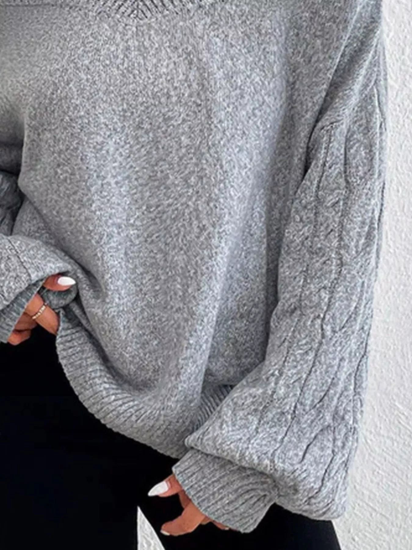 Cold Shoulder Turtleneck Sweater - MegaSuperStar