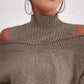 Cold Shoulder Turtleneck Sweater - MegaSuperStar
