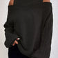 Cold Shoulder Turtleneck Sweater - MegaSuperStar