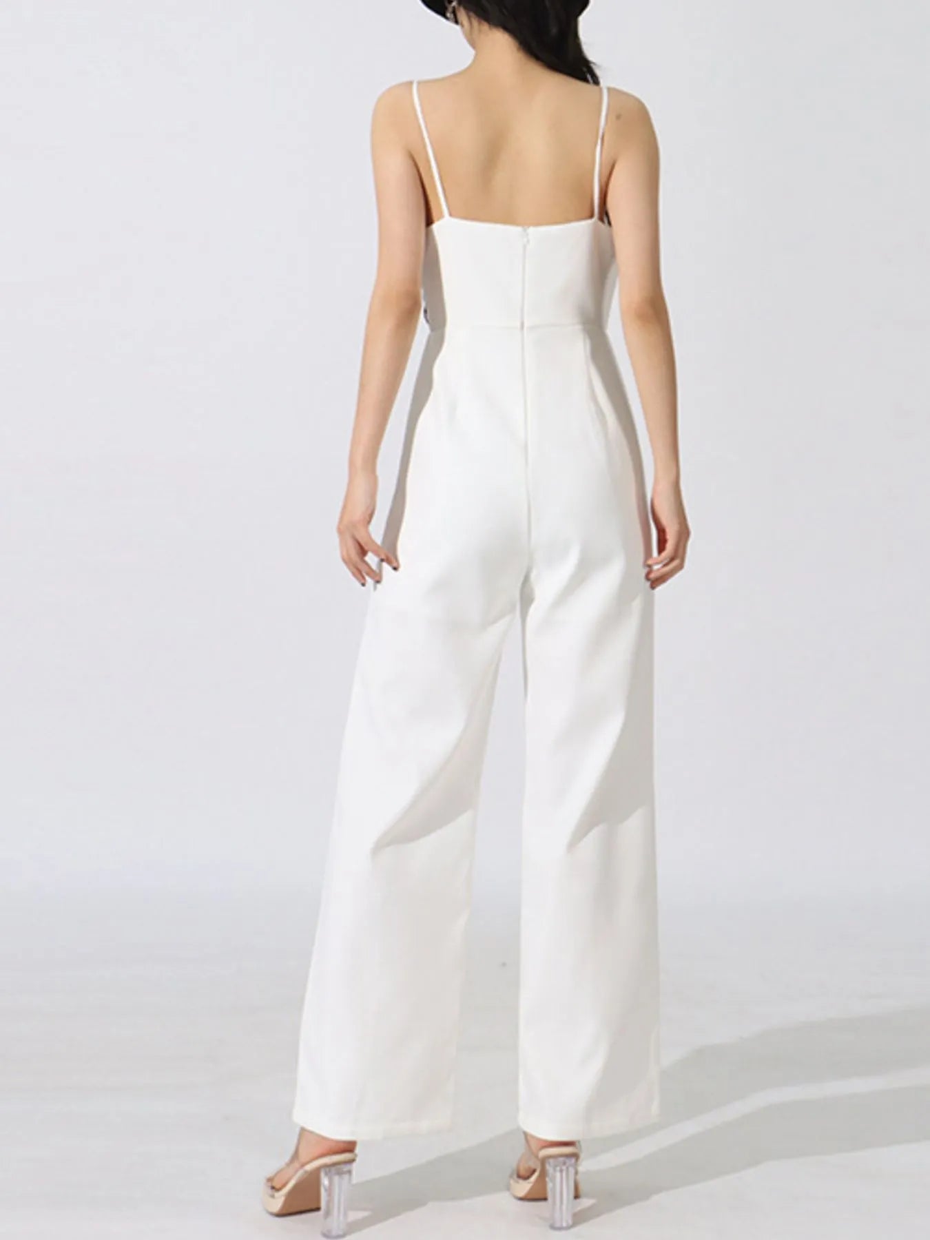 Contrast Sleeveless Wide - Leg Jumpsuit - MegaSuperStar