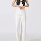 Contrast Sleeveless Wide - Leg Jumpsuit - MegaSuperStar