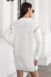 Contrast V-Neck Sweater Dress thumbnail