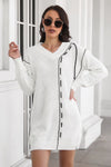 Contrast V-Neck Sweater Dress thumbnail