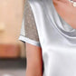 Cowl Neck Polka Dot Short Sleeve Top - MegaSuperStar