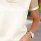 Cowl Neck Polka Dot Short Sleeve Top - MegaSuperStar
