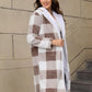 Cozy Plaid Fleece Longline Winter Coat - MegaSuperStar
