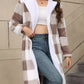 Cozy Plaid Fleece Longline Winter Coat - MegaSuperStar