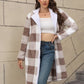 Cozy Plaid Fleece Longline Winter Coat - MegaSuperStar