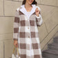 Cozy Plaid Fleece Longline Winter Coat - MegaSuperStar