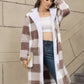 Cozy Plaid Fleece Longline Winter Coat - MegaSuperStar