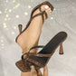 Crisscross Flare Heels Sandals - MegaSuperStar
