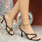 Crisscross Flare Heels Sandals - MegaSuperStar