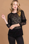 🌸 Culture Code Mesh Top Full Size Round Neck Perspective Design 🌸 thumbnail