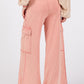 SAGE + FIG Knit Terry Mineral Wash Wide Leg Pants