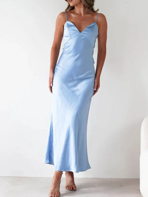 Customer styling Satin Backless Cami Dress