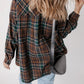 Plaid Button Up Long Sleeve Jacket