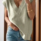 V-Neck Cap Sleeve Knit Vest