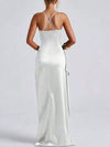 Satin Ruched High-Slit Maxi Dress thumbnail