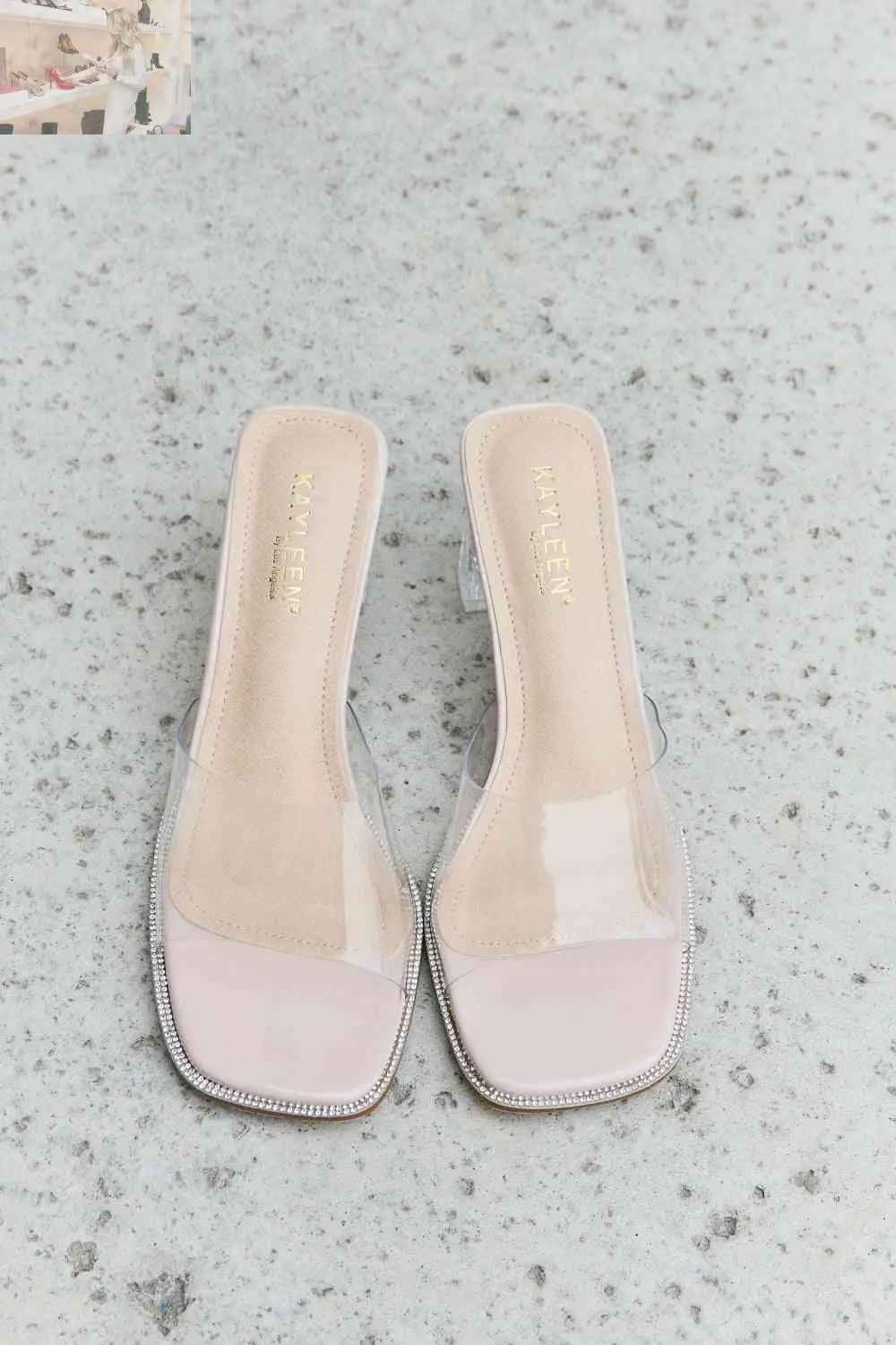 DDK Clear Mule Block Heels for Effortless Style and Comfort - MegaSuperStar