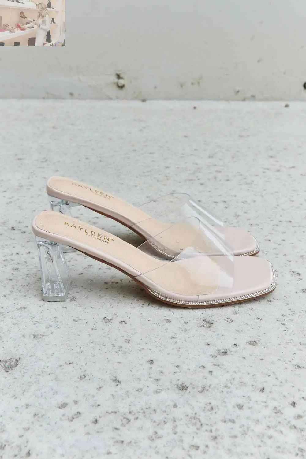 DDK Clear Mule Block Heels for Effortless Style and Comfort - MegaSuperStar