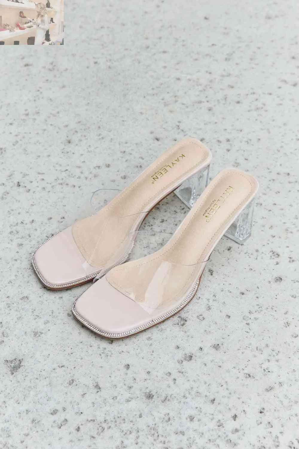 DDK Clear Mule Block Heels for Effortless Style and Comfort - MegaSuperStar