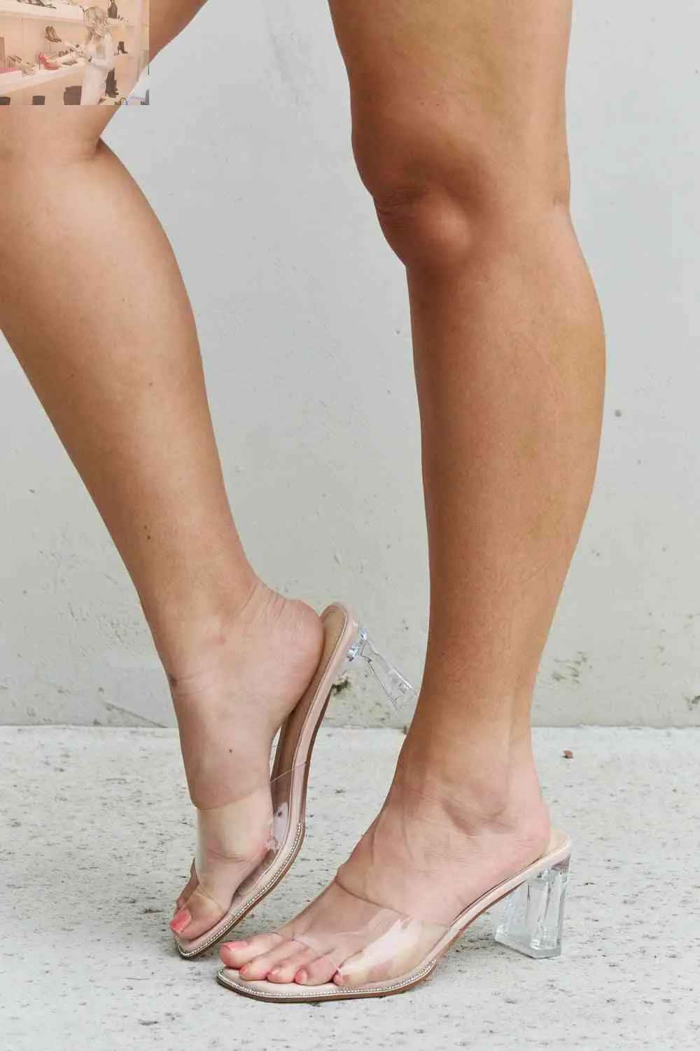 DDK Clear Mule Block Heels for Effortless Style and Comfort - MegaSuperStar