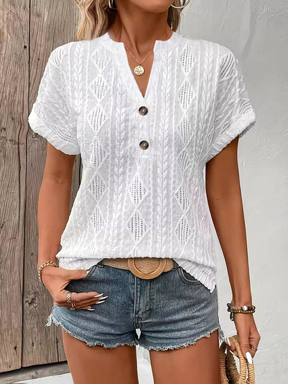 Diamond Pattern Short Sleeve Top - MegaSuperStar