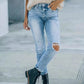 Distressed High Waist Jeans - MegaSuperStar