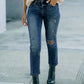 Distressed High Waist Jeans - MegaSuperStar